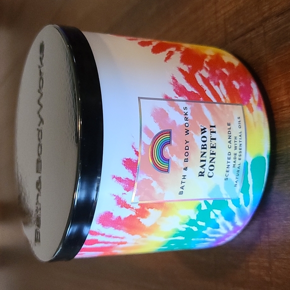 Rare BBW Rainbow Confetti Pride 2021 3-wick Candle